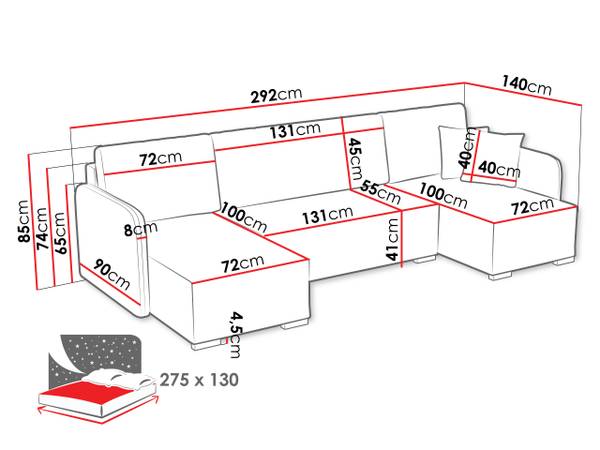 Wohnlandschaft Como Schwarz