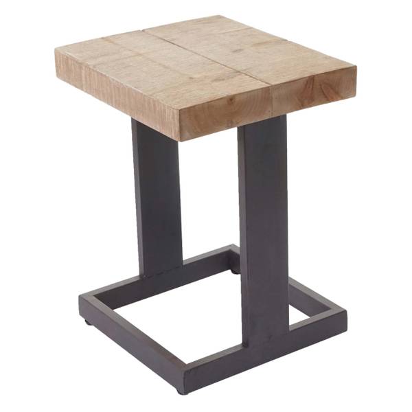 Sitzhocker A15 Tanne Massiv Schwarz - Braun - Tanne - Stahl - 36 x 48 x 32 cm