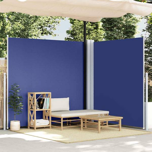 Seitenmarkise 3016426-5 Blau - Polyester - Aluminium - Stahl - 600 x 200 x 1 cm