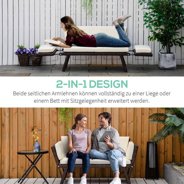 Rattansofa 860-049 Braun