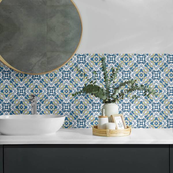 Klebepaneele Blumen Geo-Motiv 100 x 50 cm