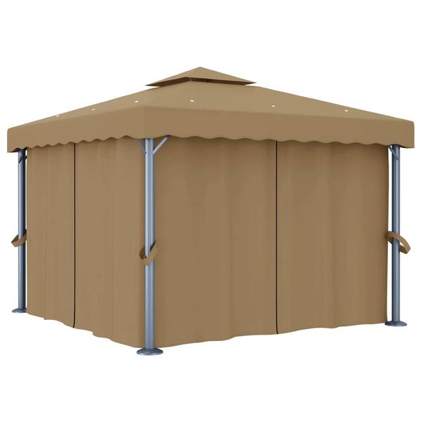 Tuinpaviljoen 3068557 grijs - polyester - aluminium - staal - 300 x 270 x 300 cm