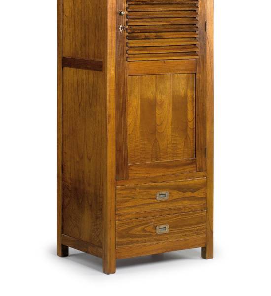 BRAUNER HOLZ-EINZELSCHRANK L 65 cm Braun - Massivholz - 65 x 200 x 50 cm