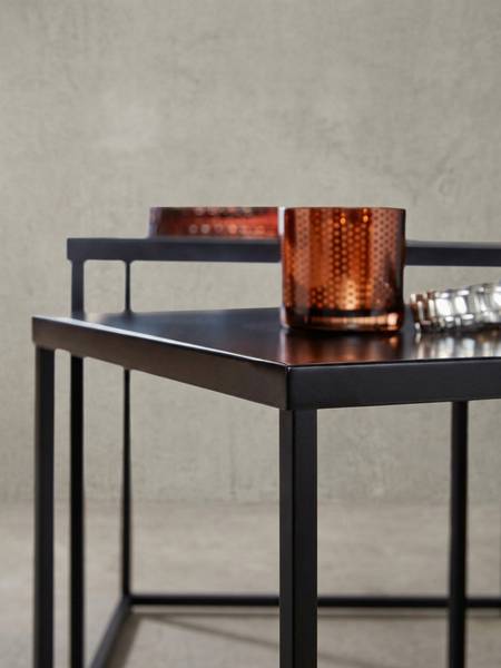 Satztisch MELIDES 2er-Set Schwarz - Stahl - 40 x 45 x 40 cm