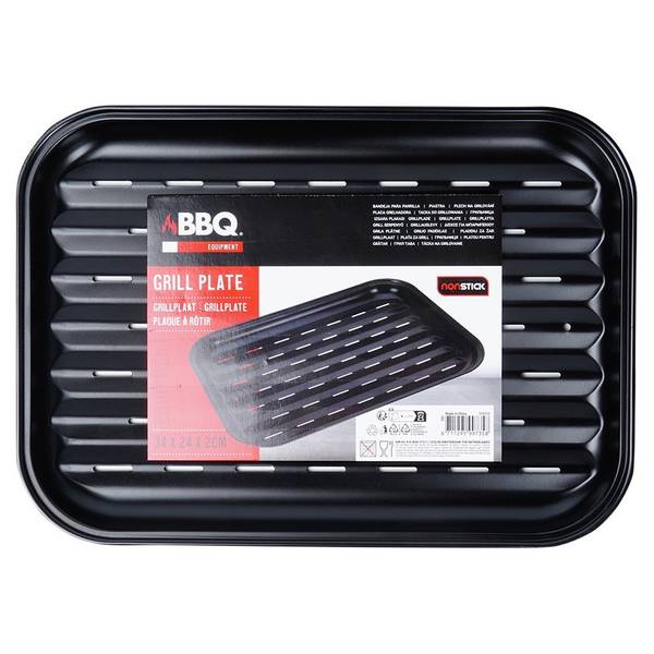 Grillplatte 489317 Schwarz - Metall - 24 x 2 x 35 cm