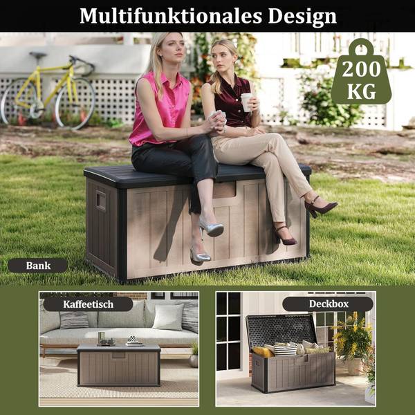 Gartenbox ZB34827 Schwarz - Braun - Metall - 64 x 59 x 130 cm
