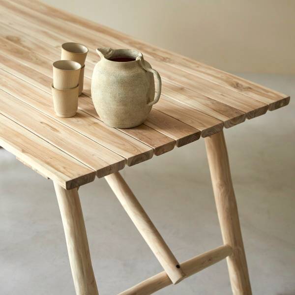 Tisch Mathilda Beige - Teakholz - 170 x 75 x 85 cm