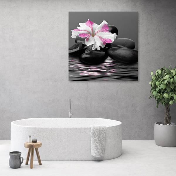 Wandbild steine blume 50 x 50 cm