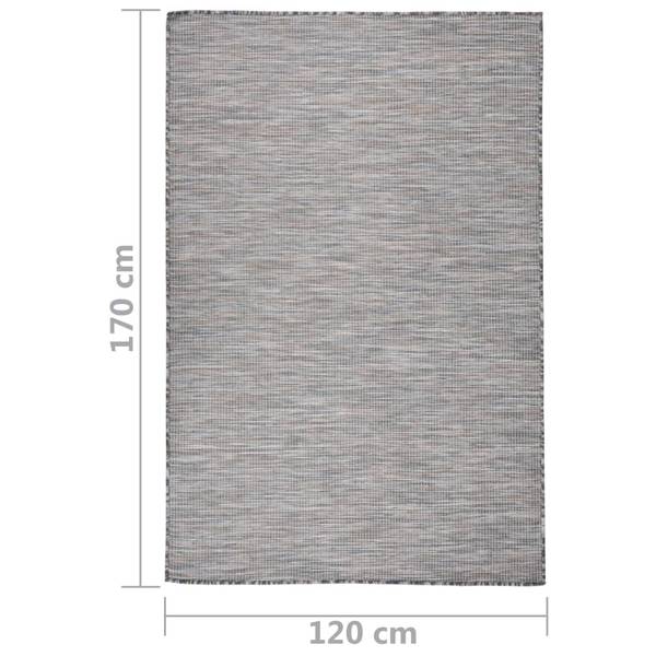 Outdoor-Teppich 3011382-3 Blau - Braun - 120 x 170 cm