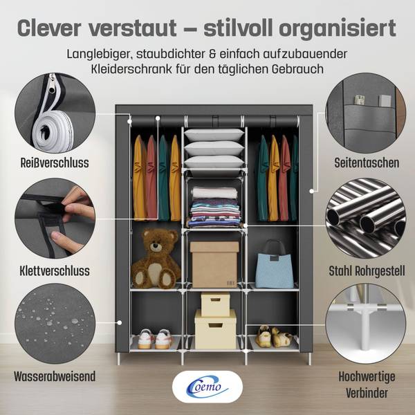 Stoffschrank 1605-4240 Grau