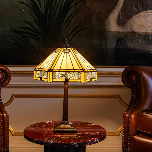 Tiffany Tischlampe 7023 Weiß - Glas - 31 x 45 x 31 cm