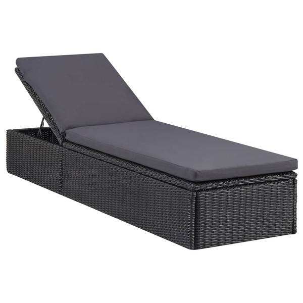 Chaise longue 3003752 Noir - Acier - 60 x 84 x 198 cm