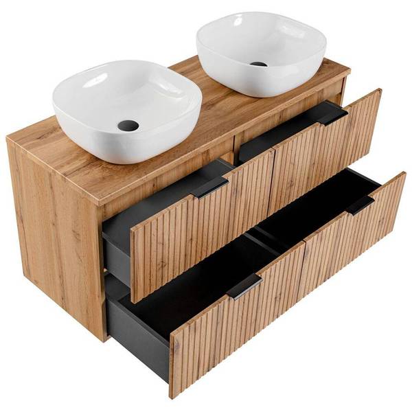 Badmöbel-Set ADELAIDE-56-156 5er-Set Braun - Holzwerkstoff - 220 x 200 x 47 cm