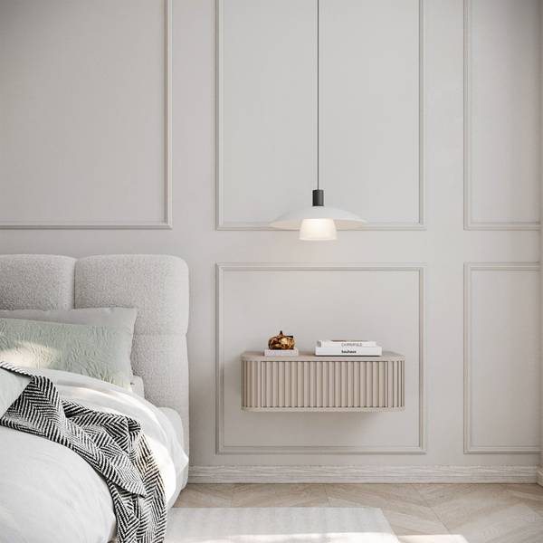 Nachtkonsole OVARLO Grau - Melamin - 64 x 21 x 38 cm