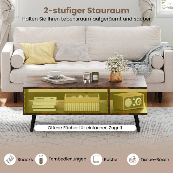 Couchtisch VH34806 Braun - Holzwerkstoff - 45 x 30 x 80 cm
