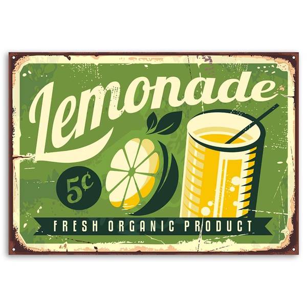 Wandbild retro-limonade 90 x 60 cm