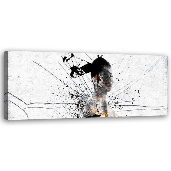 Wandbild abstraktion auf zerbrochenem 150 x 50 cm