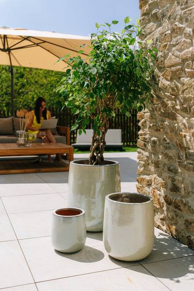 Blumentopf Diane Weiß - Keramik - 23 x 23 x 23 cm