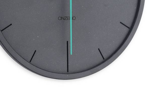 Horloge murale design Ardoise Pure Noir - Bois manufacturé - 30 x 30 x 1 cm