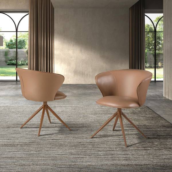 Drehstuhl 4201 Braun - Polyester - Stahl - Vinyl - 65 x 79 x 65 cm