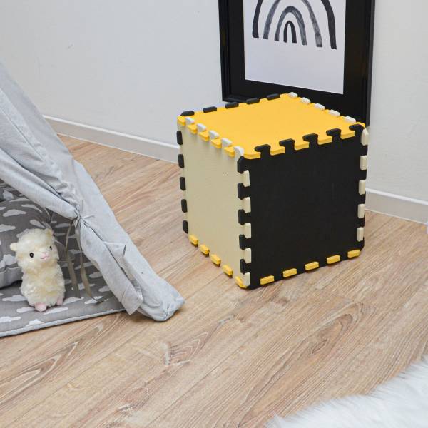 Baby Spielmatte Leni 27-tlg. Beige - Schwarz - Gelb
