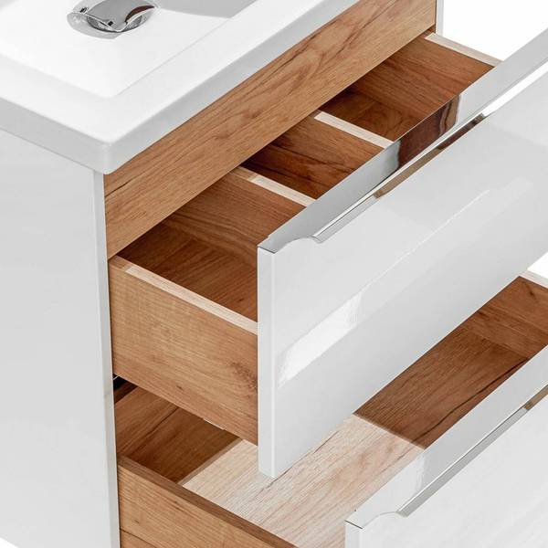 Badmöbel-Set TOSKANA-56-545 4er-Set Weiß - Holzwerkstoff - 260 x 190 x 46 cm