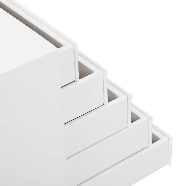 Schmuckkasten mit Schubladen Lokoja Weiß - Kunstleder - 29 x 21 x 41 cm