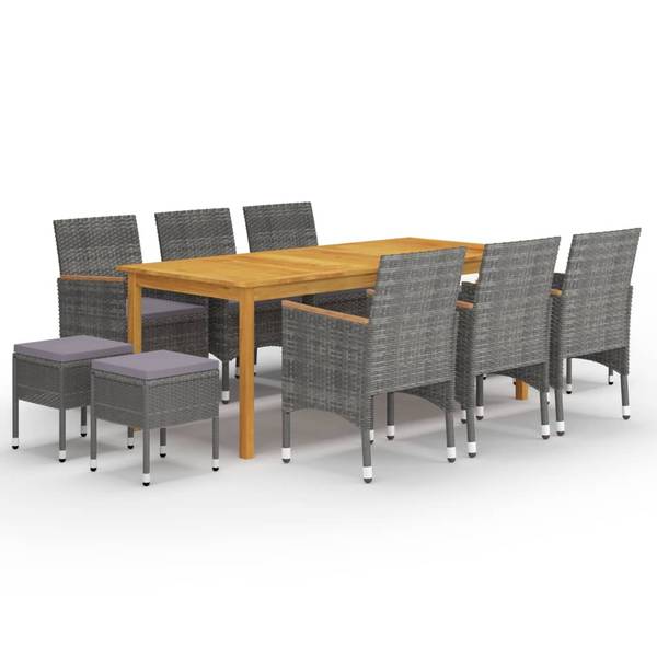 Garten Essgruppe 3067876 (11-teilig) Grau - Akazie - 90 x 74 x 200 cm