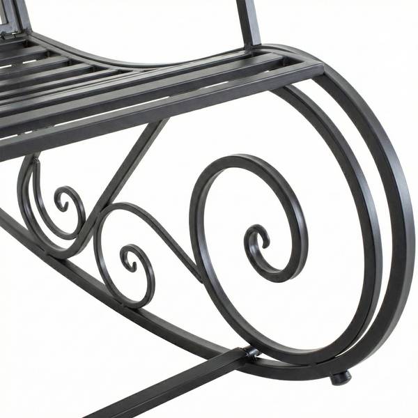 Gartenschaukelstuhl Smilla Grau - Metall - 56 x 94 x 90 cm