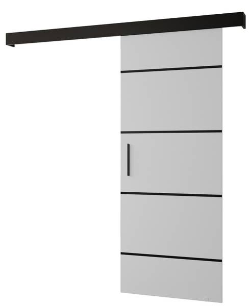 Schiebetür Salwador IV Schwarz - Weiß - Breite: 70 cm
