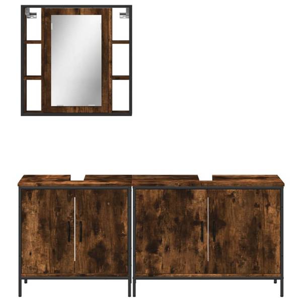Badmöbel 3033721 3-teilig Braun - Holzwerkstoff - 16 x 60 x 60 cm