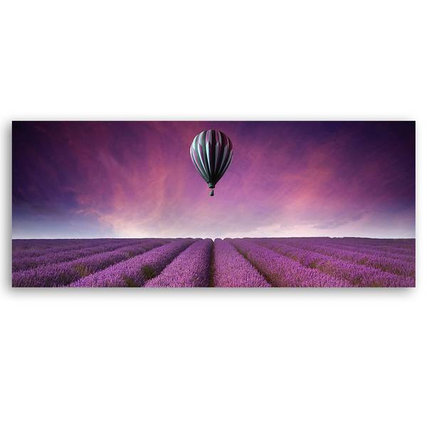 Wandbild ballon über einem lavendelfeld 120 x 40 cm