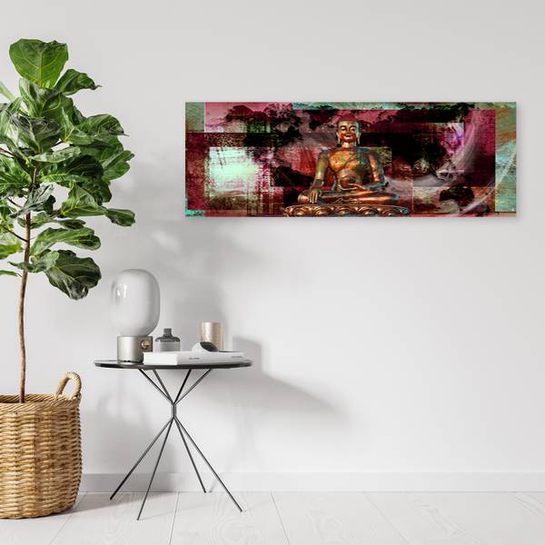 Tableau déco statue de bouddha 120 x 40 cm