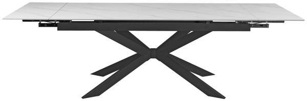 Ausziehtisch LEON Weiß - Keramik - Metall - 260 x 76 x 90 cm