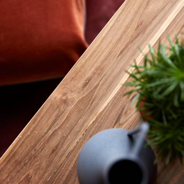 Konsolentisch Adonis Beige - Teakholz - 100 x 45 x 25 cm