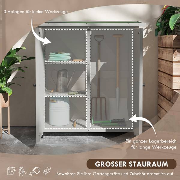Geräteschuppen 845-324V01LG Grau
