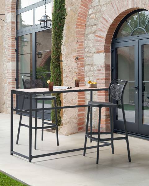 Hocker CELLENO 2-tlg Schwarz - Kunststoff - 44 x 106 x 48 cm