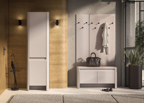 Kleiderschrank Crupet Grau - Holzwerkstoff - 55 x 190 x 34 cm