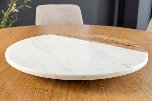 Drehteller SERVANT Braun - Weiß - Mango - Marmor - 50 x 6 x 50 cm