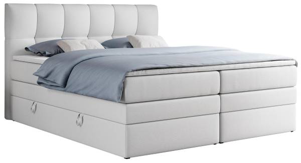 Boxspringbett ALVIN KING Weiß - Breite: 160 cm - H3