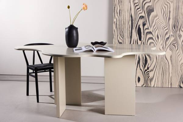Esstisch Flower Beige - Holzwerkstoff - 190 x 76 x 123 cm