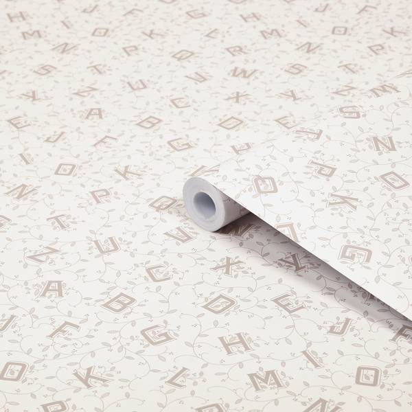 Vliestapete Alphabet Braun - Fleece - 52 x 1000 x 2 cm