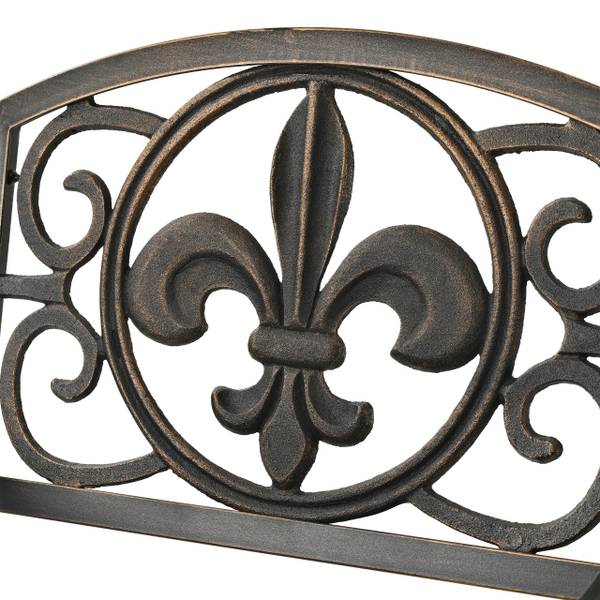 Antiker Gartenstuhl aus Metall Schwarz - Gold - Gusseisen - Stahl - 60 x 86 x 56 cm