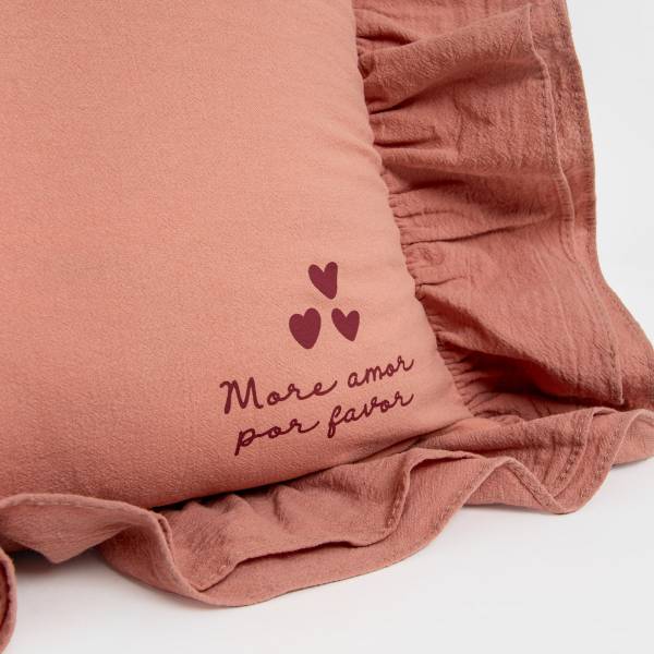 Kopfkissenbezug CHERISH LOVE Rot - Textil - 45 x 1 x 45 cm