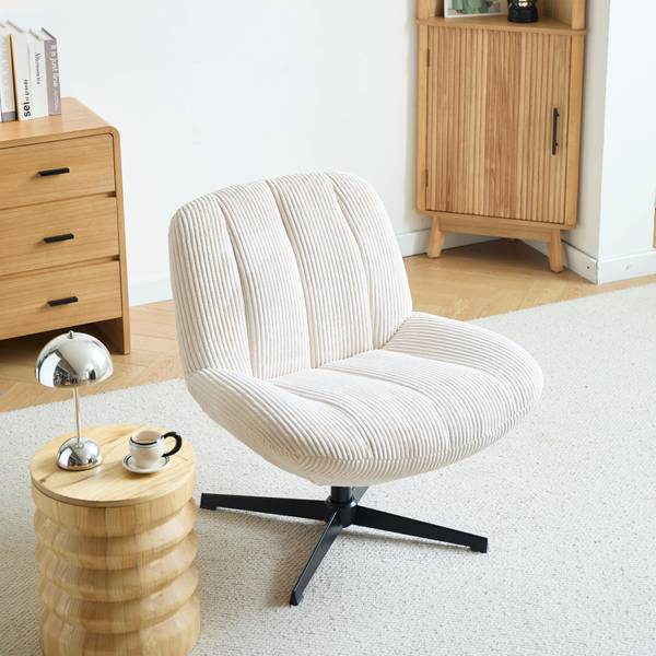 Drehsessel NAMSOS Beige - Textil - 74 x 82 x 73 cm