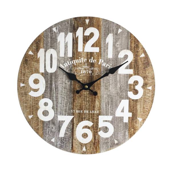 Horloge murale RE6145 Marron - Bois manufacturé - 4 x 34 x 34 cm
