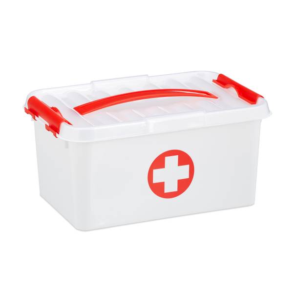 Medizinbox Kunststoff Rot - Weiß - Kunststoff - 30 x 15 x 21 cm