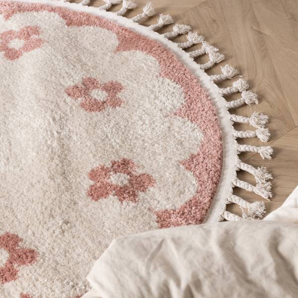 Teppich Moos Flower Pink - 230 x 230 cm