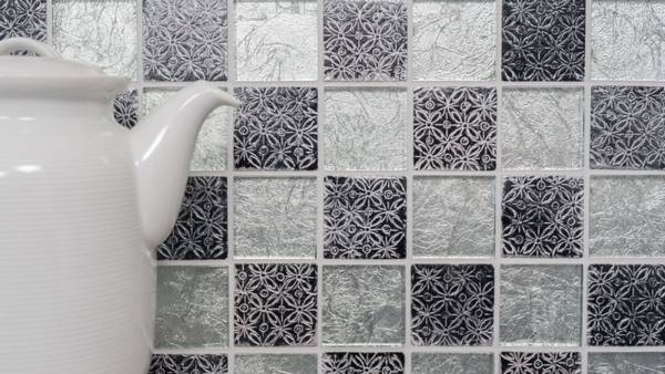 Mosaikfliesen 88-8OP6 Silber - Glas - 30 x 30 x 30 cm