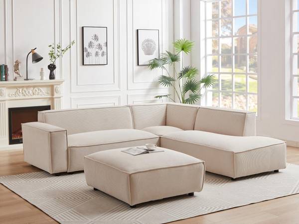 Sofa BORORE Beige - Textil - 231 x 75 x 256 cm